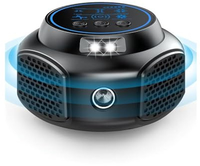 Professionnel Ultrason Souris et Rats Puissant à Large Portée - Répulsif Souris pour Intérieur avec Lumière LED, 360°Ultrason Rongeur, Effets pour Rats, Souris, Campagnols et Loirs