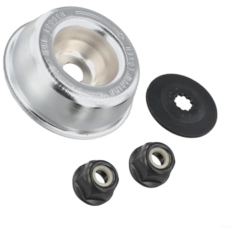 Kit de fixation pour lame de débroussailleuse avec deux tailles d'écrous pour une fixation sûre et un fonctionnement efficace