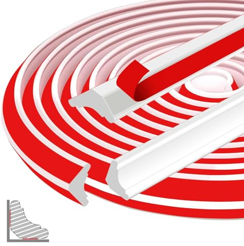 Ezitruz Zierleisten Selbstklebend 27x20 mm, Flexible Deckenleisten Selbstklebend 3,5 M TPE Dreieck Zierleiste Weiß Weichsockelleiste für Abschlussleiste küchenarbeitsplatte Decken Wand Winkelleiste
