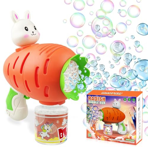 Seifenblasenpistole,Seifenblasenmaschine Mit Lichtern,Kaninchen Seifenblasenpistolen,Machine Bubble Gun,Seifenblasen für Indoor & Outdoor/Osterei Party/Geburtstag