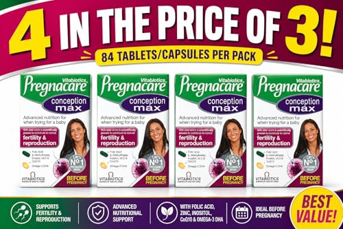 4 x Pregnacare Max Conception and Fertility for Women - Maximum Support for Women Fertility and Conception