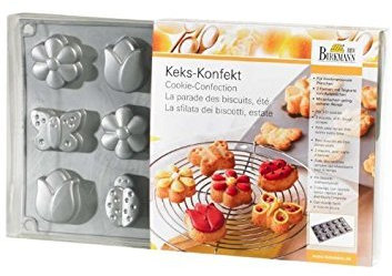 RBV Birkmann Backform Kekskonfekt Sommer-Motive 2 Silikon Plätzchenformen Teigkarte