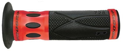 Progrip PA072800CRRO Lenkergriffe Street 728, Schwarz/Aluminium Rot Eloxiert