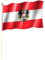 sportfanshop24 Stockflagge/Stockfahne ÖSTERREICH mit Wappen Flagge/Fahne ca. 30 x 45 cm mit ca. 60cm Stab/Stock