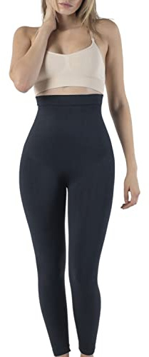 UnsichtBra Shapewear Damen Bauchweg Leggings | High Waist Figurformende Shaping Hose | Anti Cellulite & Kompressionsleggings Schwarz