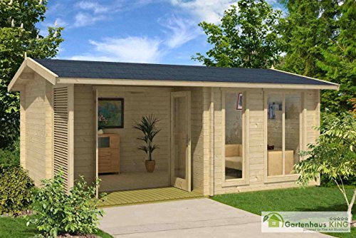 Brighton 44-Log Cabin, Wooden Garden Room, Timber Summerhouse, Home Office - L580 x W429.9 x H250.8 cm