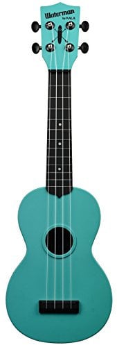 KALA Waterman KA-SWG-BL - Glow-in-the-Dark Aqua Matte Soprano Ukulele, with Tote Bag
