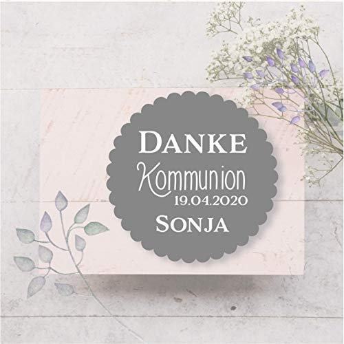 Aufkleber Etiketten Selbstklebend Danke Kommunion Konfirmation Taufe