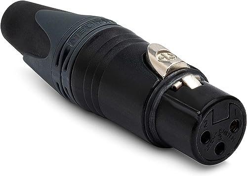 NEUTRIK - Plug - 3-pin female connector with black housing and silver contacts