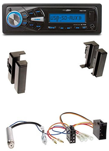 Autoradio Caliber RMD055 USB SD FM AUX + 1-DIN Radioblende + Radioanschlusskabel + Antennenstecker für Audi A4 B5 (8D) 11/1994-01/1999 Limousine • Audi A4 B5 (8D) 01/1996-01/1999 Avant
