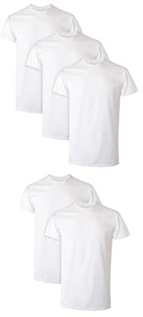 Hanes Men's Moisture-Wicking Crewneck Performance Undershirt, 5-Pack Tricot, Blanc, L (Lot de 5) Homme