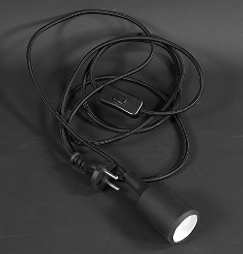 Pendel-Steckdoseanschlußkabel Deko-Pendel mit Schalter und Stecker Lampenpendel E27Leuchtsystem (schwarz)