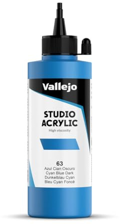 Farbe Vallejo Acrylic Studio 22063 Blue Cyan Dark (200ml)