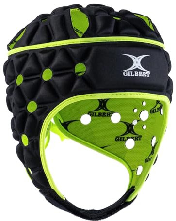 Gilbert Air L Rugby-Helm, Schwarz/Grün, L
