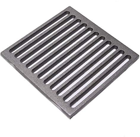 Fonderia Bongiovanni Grille en fonte | Grille pour cheminée | Poêle à granulés | Barbecue fond pour cendres | 23,5 x 23,5 cm