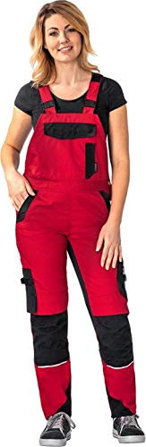 Planam Norit Damen Latzhose rot schwarz Modell 6537 Größe 42