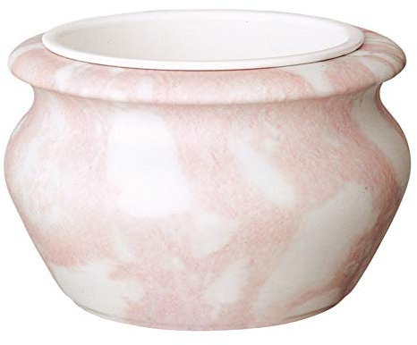 Jardinière en porcelaine pour pierres tombales et monuments de cimetière - Finition marbre rose - Ligne Venere (cm 14x20 diamètre, au sol, récipient interne en cuivre) [T.03.6120/14/RA]