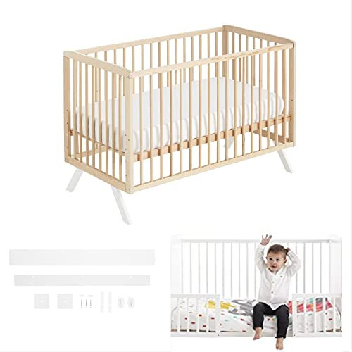 COOL · DREAMS Cuna colecho 120x60 Koala Convertible en Cama (barandillas Blancas Incluidas). Seguridad, Comodidad y versatilidad para el Descanso de tu bebé CoolDreams
