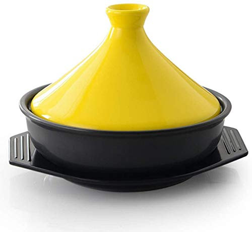 FWZJ Pentola tagine, Piatto tajine Piccolo, pentola Tonda in Ceramica pentola di Terracotta con Coperchio, pentola Calda Resistente al Calore pentola di Terracotta, pentole Multifunzione per zupp