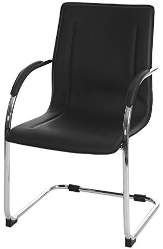 Mendler Esszimmerstuhl Samara, Stahl - schwarz | Freischwinger, Küchenstuhl, Lehnstuhl, Stuhl