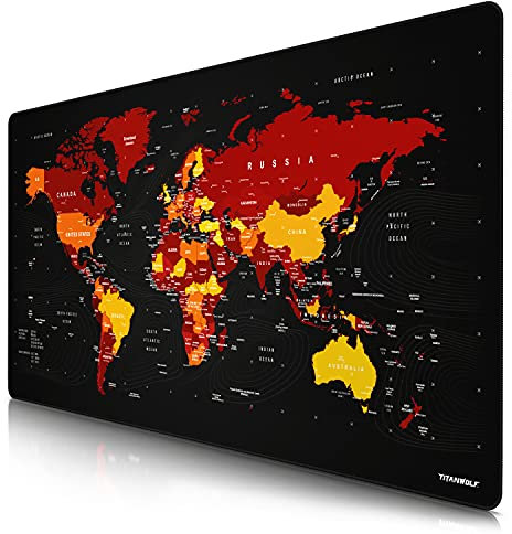 TITANWOLF- Tapis de Souris Gaming XXL 1200x600mm - Tapis de Table Surdimensionné Extra Grand XXXL – pour précision et rapidité - pour Souris et Clavier Roccat Razer Logitech - Noir