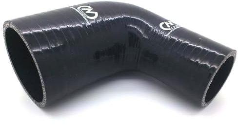 90 Degree Silicone Reducer Elbow Hose Pipe (Universal) (Black, 70-45mm)