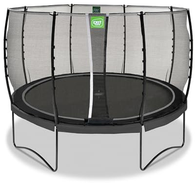 EXIT Toys Allure Classic Rundes Trampolin - ø366cm - Mit Fußschutzsystem - Mit Sicherheitsnetz - Wasserfest - Starkes Trampolin - Für alle Altersgruppen - Schwarz