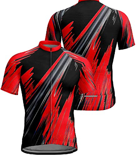 Chickwin Radtrikot Kurzarm Herren, Einfach Stil Sommer Fahrradtrikot MTB Elastische Männer Fahrradbekleidung Kleidung Fahrrad Tops T Shirt, Cycling Jersey Bekleidung