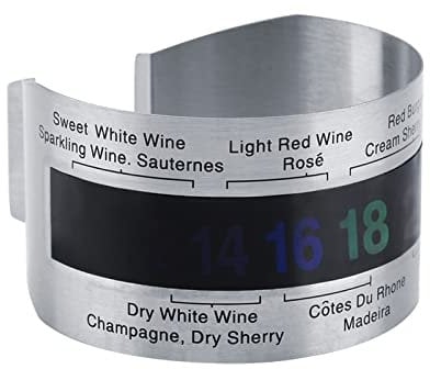 Stainless Steel Wine LCD Wine Thermometer, Wine Bottle Thermometer, Wine Thermometer UK Wine Bottle Thermometer Thermometer Bottle Beer Red Wines Bracelet Temperature Sensor