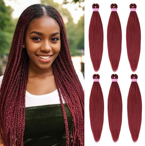 DT CHERYL 66cm vorgedehntes Flechthaar,6 Packungen Easy crochet braids hair,Hot Water Setting Professional Soft Yaki Textur Crochet braids extension (900#)