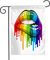 Bannerfahnen 30x45cm, Liebe Offener Mund, Rote Lippen, Regenbogenfarbe, Farbfluss, Kosmetik, Leidenschaft, Zahn, Schönheitsliebhaber Mit Mode Dekorative Fahnen Langlebig Partys Hof Flaggen
