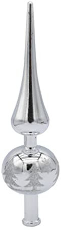 COHEALI Weihnachtsbaumspitze Einzigartige Sammlung Von Mundgeblasenen Glas-Weihnachtsbaum-Endstücken Handbemaltes Baumkronen-Glas Saisonale Dekorationen Christbaumschmuck Silber
