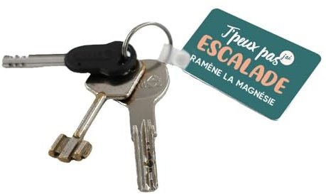 CADEAUX.COM - Porte-clé J'peux pas J'ai Escalade - Cadeau Personnalisable - Idée Cadeau Original - Porte Clef à Personnaliser - 40 x 57 mm en Aluminium - Cadeau Homme, Femme - Porte Clef Original