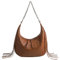 JINMANXUE Fransen-Hobo-Tasche für Damen, Retro, handgefertigt, gewebte Tragetasche, Reisetasche, Handtasche, modische Arbeitstagstasche, dunkelbraun, 7.1L x 4.1W x 7.9H