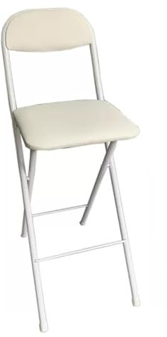 Sgabello da bar pieghevole Sedia imbottita 70cm, 65cm Sgabello pieghevole da cucina, Sedia alta pieghevole con schienale e poggiapiedi per dormitorio, ufficio, casa (Color : Blanco, Size : 65cm)