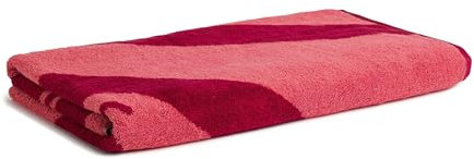 Möve Beach Blume Strandtuch 80 x 200 cm aus 100% Baumwolle, Ruby/Coral