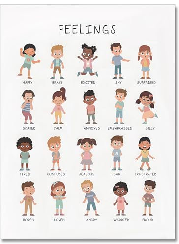 ARBOMG Emotionale Poster für Kinder, Motiv: Calm Down Corner, Klassenzimmer-Dekorationen für Vorschullehrer, pädagogische Poster für Klassenzimmer, 30,5 x 40,6 cm, ungerahmt