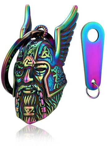 Bandmax Clochette Moto Viking Multicolore, Coche Moto Porte Bonheur Biker, Porte Clef Clochette pour Moto Femme