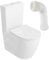 LAVITA NAUTILIUS WHITE WC monobloc avec réservoir de chasse intégré | Couvercle de WC avec système d'abaissement automatique | WC en céramique sans bord | Cuvette de toilette debout + raccord WC