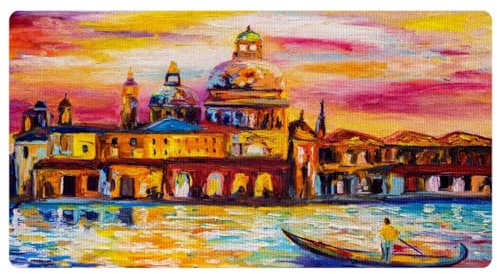 Venedig Landschaft Italiens Ölgemälde Küchenmatte, rutschfest, waschbar, Bodenteppich, saugfähige Küchenmatten, Läufer Teppiche für Küche, Flur, Waschküche