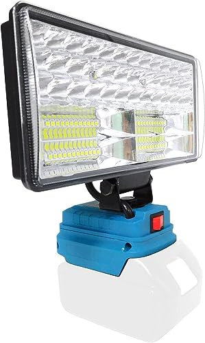 Portable LED Work Light for Makita 18V Battery, Cordless LED Light with 90W 5400LM, 2 USB Charging Ports & Low Voltage Protection, for Hiking, Fishing, Camping, Job Site (Battery not Included)