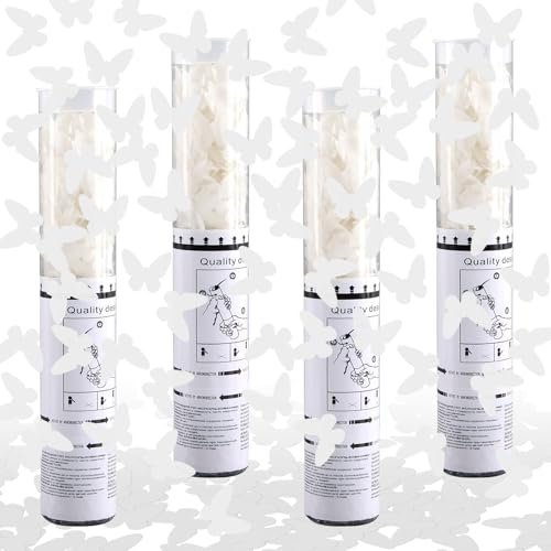 Konfettikanone Hochzeit *4pcs, FePen Konfettikanone Papier, Konfettikanone Geburtstag, Party Popper, Konfetti Pistolen Set, Konfetti Bombe, Konfetti Shooter, Konfetti Kanonen Poppers