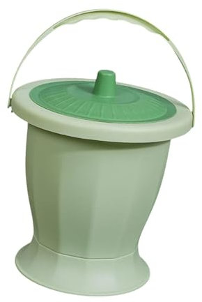 Oshhni Urinoir de nuit, bouteille d'urinoir avec couvercle, poignée, Pot de chambre pour adultes, femmes, hommes, chambre d'enfant, personnes âgées, Vert avec anneau