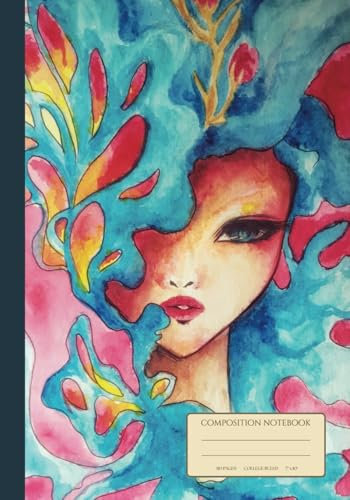 Composition Notebook College Ruled - Art Deco: Vintage Fashion Illustration | 110 Pages Color Aesthetic Journal Gift for Girls, Teens, Women, Beauty Students