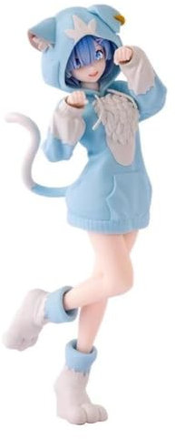 Anjinguang Anime Rem Figure Ram Re 0 Figure 21cm Cat Ver Rem and Ram Figur Action Figure Statue Model PVC Cake Topper Gifts for Collectible