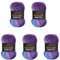 5 x 100g Wollbiene Batik Fine 500 Gramm Wolle mit Farbverlauf mehrfarbig Multicolor Strickwolle Häkelwolle (5900 lila beere blau)