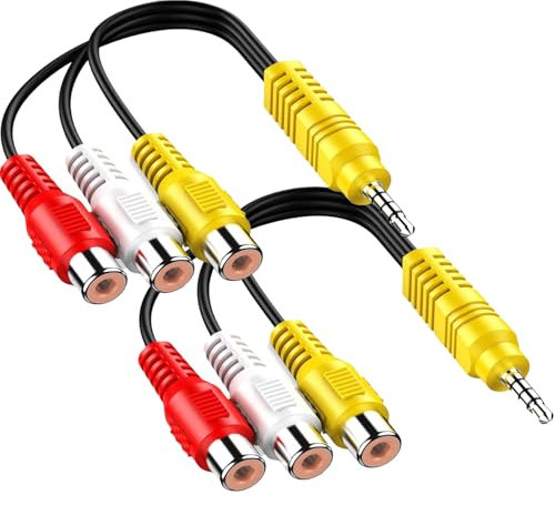 Video AV Component Adapter, 2pcs AV Adapter Cable Replacement for Samsung TV/Sony TV, 3 RCA to 3.5mm AV Input Adapter - 23CM/9in(ONLY for Samsung TV/Sony TV)