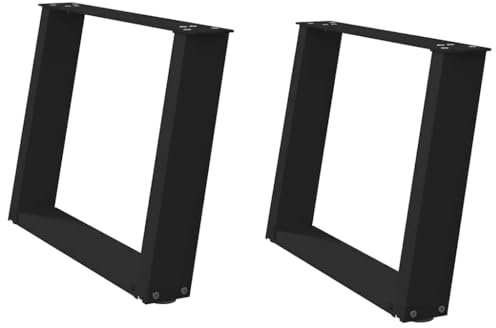vidaXL Couchtischbeine U-Form 2 Stk. Schwarz 60x(42-43) cm Stahl