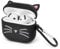 Mouzor for AirPods 4 Case, Cute Black Whisker Cat AirPods 4th Generation (2024) Case Funny 3D Cartoon Animal Shockproof Soft Silicone Charging Case Cover with Carabiner for Kids Girls Women