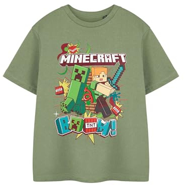 Minecraft T-Shirt Streetwear pour garçons Options| Tee-Shirt Graphique de Dessin animé | Haut décontracté à Manches Courtes et col Rond | Vêtements sur Le thème du Jeu pour Enfants